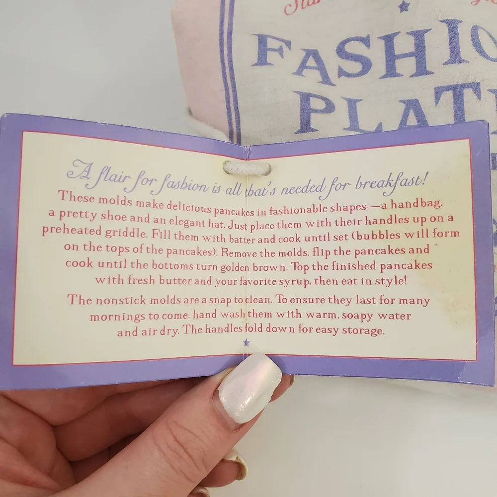 Williams Sonoma Fashion Plate Pancake Mold Set Handbag Shoe Hat Shapes